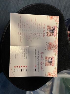 Bridal shower games and matching thank you cards from ZAZZLE